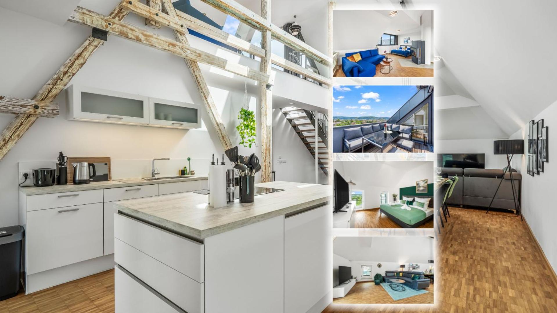 Dnd Design Loft I 170qm I Parken I Balkon I Workstation I Netflix I Kaffee I Waschmaschine I Trockner I Xbox I Ausblick