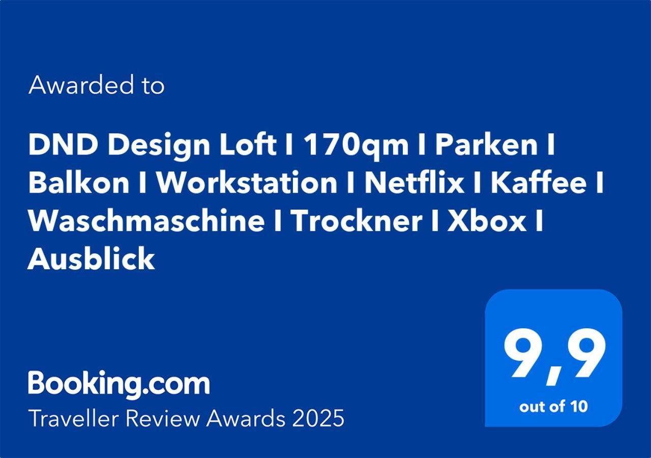 Apartment Dnd Design Loft I 170qm I Parken I Balkon I Workstation I Netflix I Kaffee I Waschmaschine I Trockner I Xbox I Ausblick *